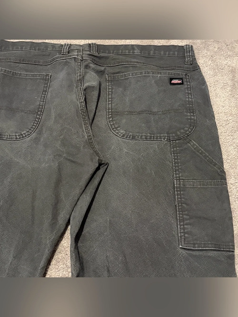 Genuine Dickies Mens Dark Gray Carpenter Straight Jeans Sz 40x32 Measured 40x30